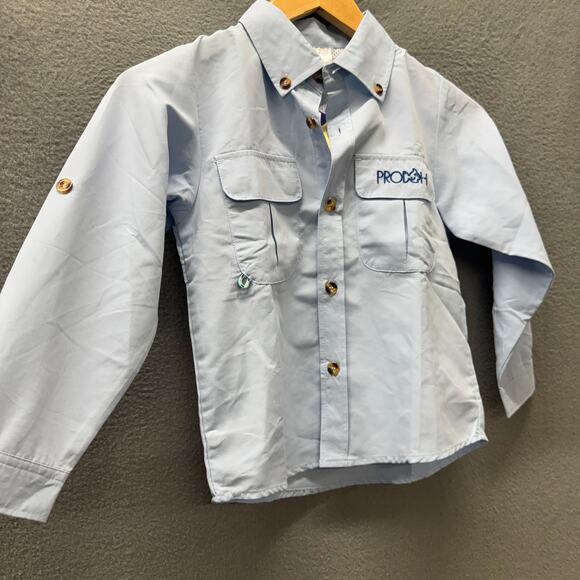 Prodoh Fishing Shirt Boys 6 Vented Long Roll Tab Sleeve Button Down UPF 50+ NEW - Picture 6 of 10